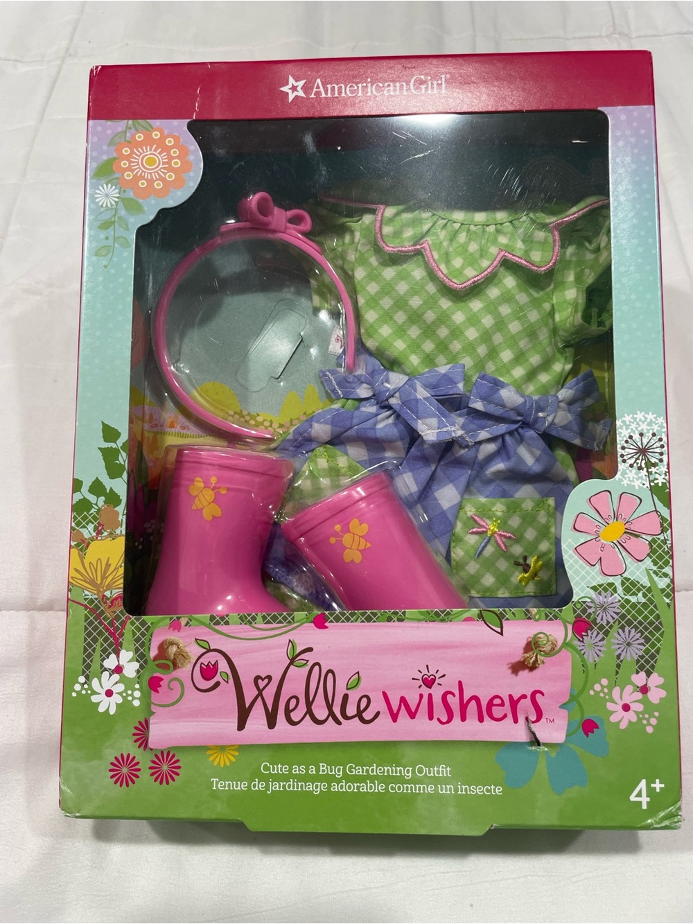 American Girl Wellie Wishers Pink, Green & Purple Bug Garden Outfit